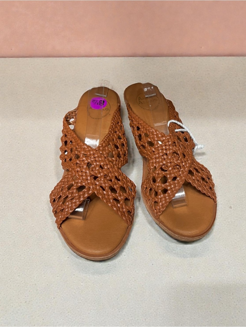 🌻NEW NWOT Andre Assous Bryana Woven Cork Wedge Sandals Women's Size 8.5